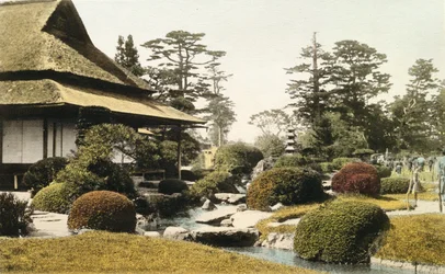 Ein charakteristischer japanischer Garten, späte 19. Jahrhundert